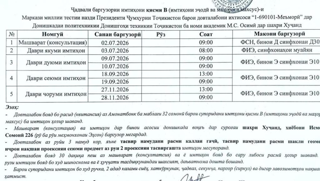 БА ТАВАҶҶУҲИ ДОВТАЛАБОН!